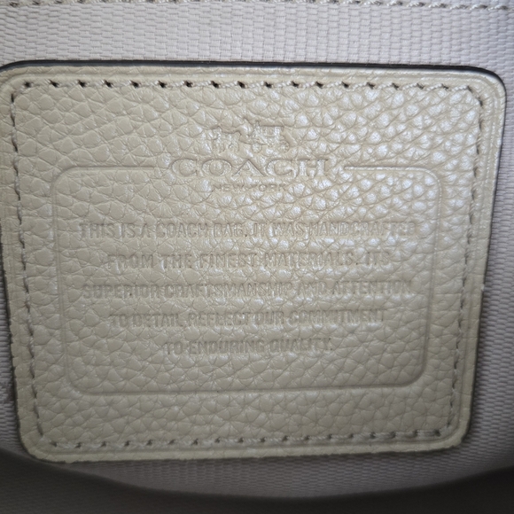 Coach Charley Embossed Horse and Carriage Pebbled Leather Crossbody TAN - Picture 12 of 14